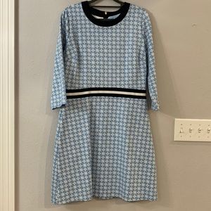 Ladies Draper James Honeycomb Presley Dress NWT size L Blue/Navy/White.
